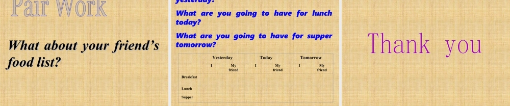 外研版小学英语课件-Module 3 Unit 1 She had eggs and sausages--询问他人三餐吃了什么.ppt
