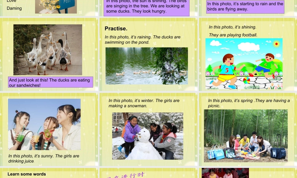 外研版小学英语课件-Module 3 Unit 1 The sun is shining. 课件2.ppt