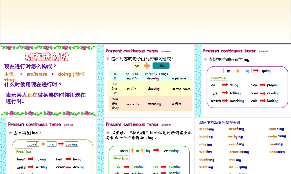 外研版小学英语课件-Module 3 Unit 1 The sun is shining---现在进行时.ppt