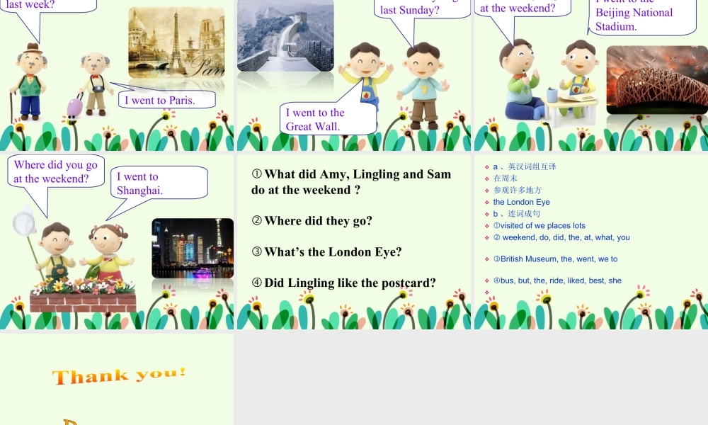 外研版小学英语课件-Module 3 Unit 1 Where did you go 课件.ppt