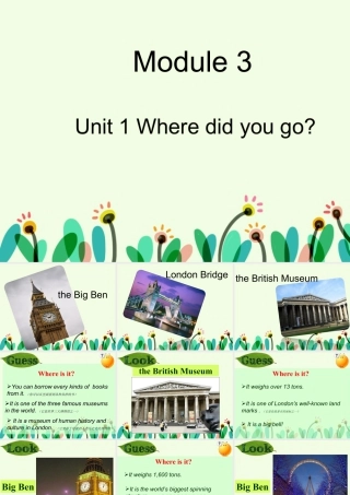 外研版小学英语课件-Module 3 Unit 1 Where did you go 课件.ppt