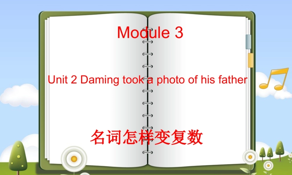 外研版小学英语课件-Module 3 Unit 2 Daming took a photo of his father.ppt