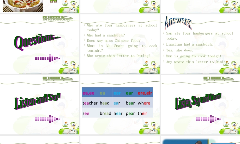 外研版小学英语课件-Module 3 Unit 2 Sam ate four hamburgers 课件2.ppt