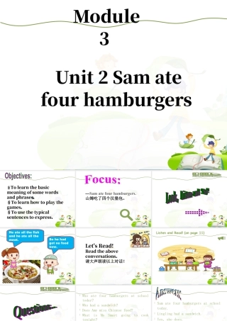 外研版小学英语课件-Module 3 Unit 2 Sam ate four hamburgers 课件2.ppt