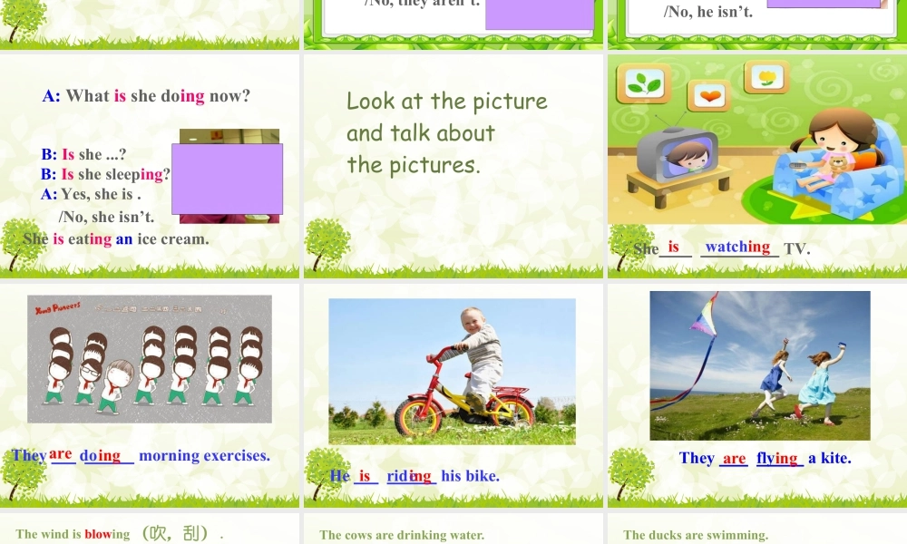 外研版小学英语课件-Module 3 Unit 2 The cows are drinking water. 课件1.ppt