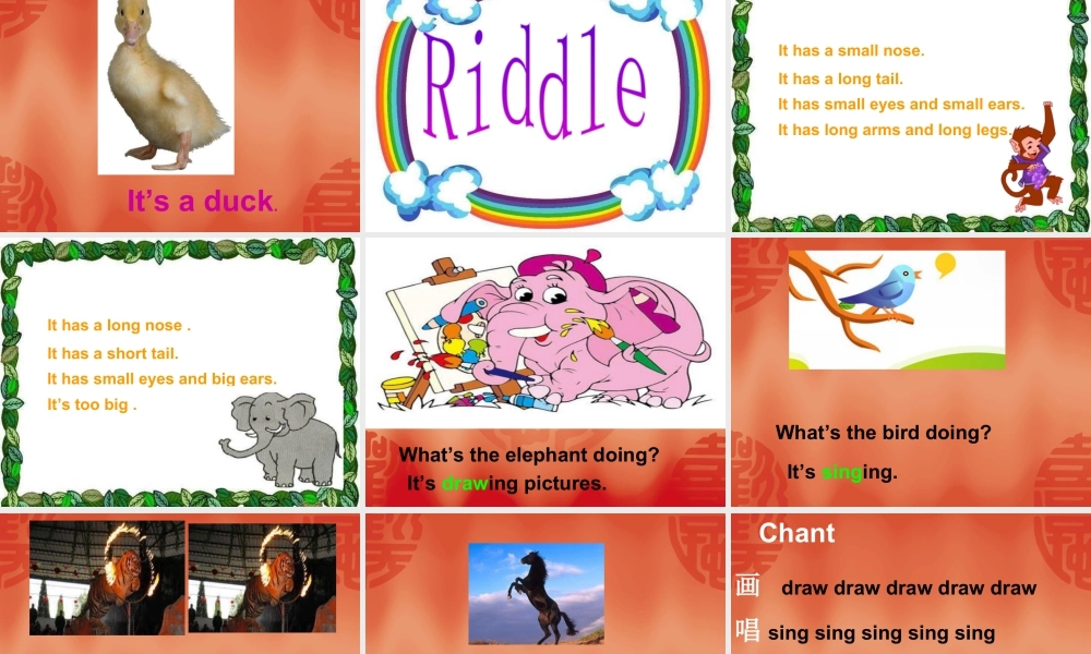 外研版小学英语课件-Module 3 Unit 2 What's the elephant doing 课件.ppt