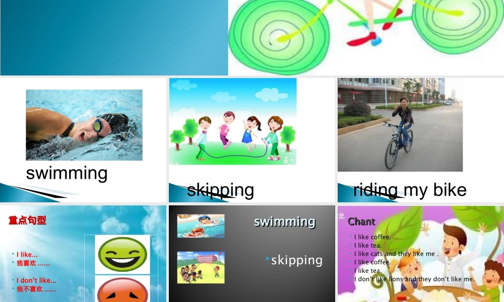 外研版小学英语课件-Module 3Unit 2 I don't like riding my bike课件2.ppt