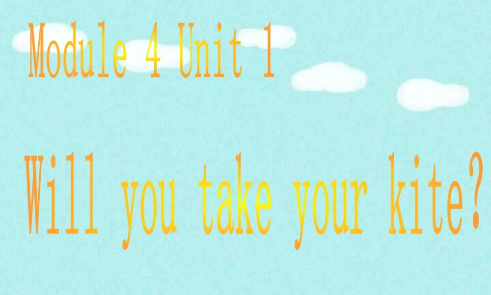外研版小学英语课件-Module 4 Unit 1 Will you take your kite 单词及句型演练.ppt