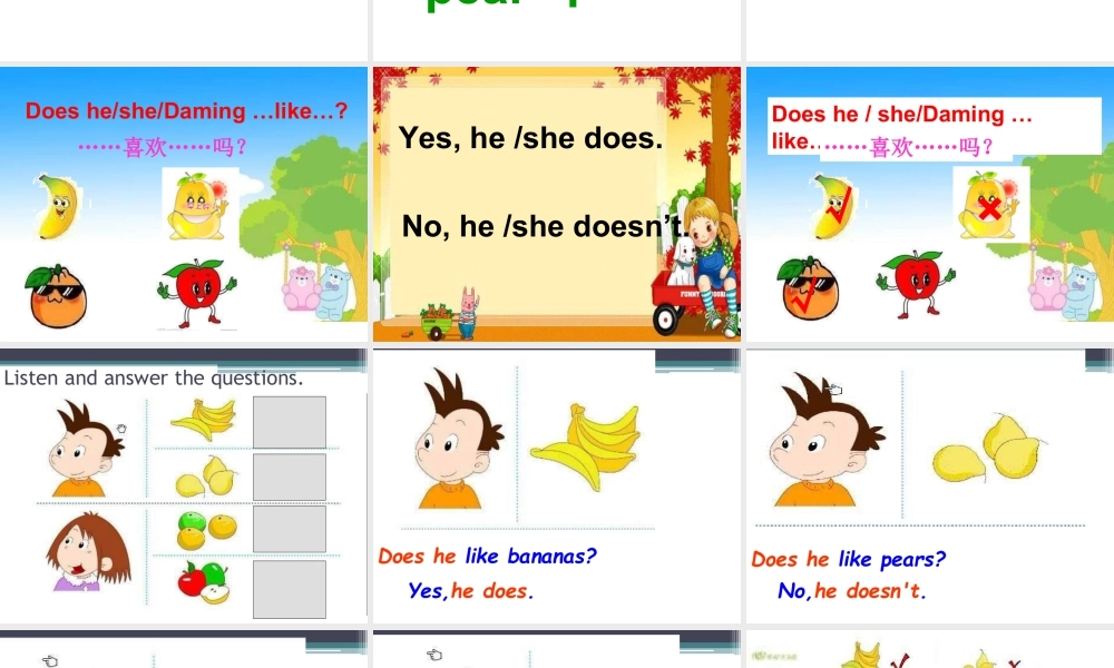 外研版小学英语课件-Module 4 Unit 2 Does Lingling like oranges 课件1.ppt