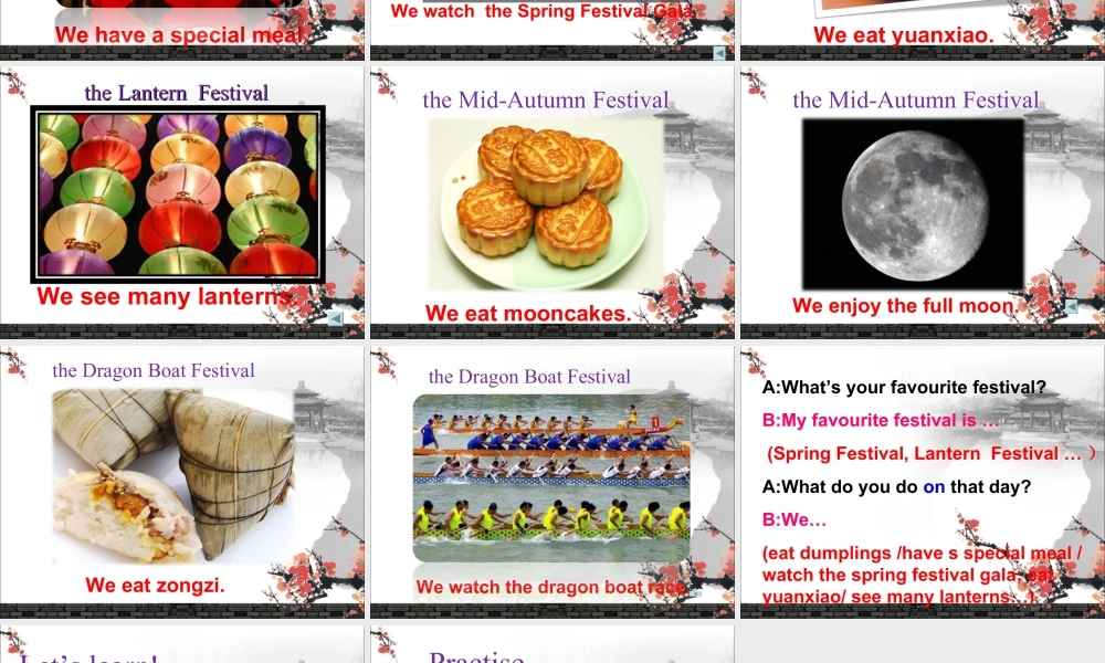 外研版小学英语课件-Module 4 Unit 2 Our favourite festival is the Spring Festiva.ppt