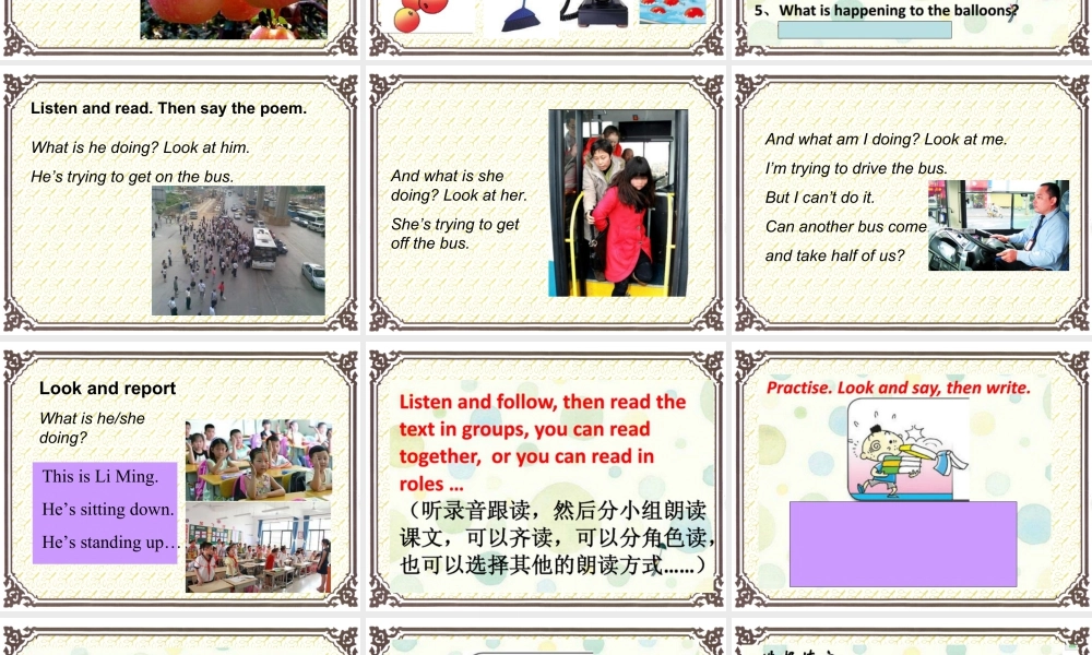 外研版小学英语课件-Module 4 Unit 2 The apples are falling down the stairs. 课件1.ppt