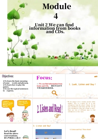 外研版小学英语课件-Module 4 Unit 2 We can find information from books and CDs 课件2.ppt