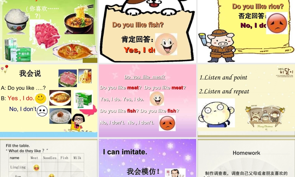 外研版小学英语课件-Module 4Unit 1 Do you like meat课件1.ppt