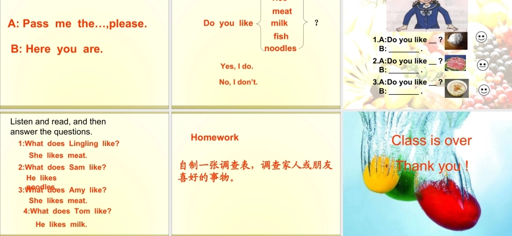 外研版小学英语课件-Module 4Unit 1 Do you like meat课件2.ppt