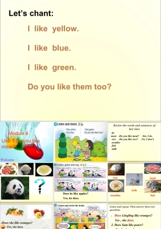 外研版小学英语课件-Module 4Unit 1 Do you like meat课件2.ppt