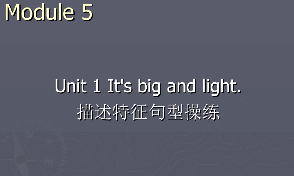 外研版小学英语课件-Module 5 Unit 1 It's big and light--描述特征句型操练.ppt