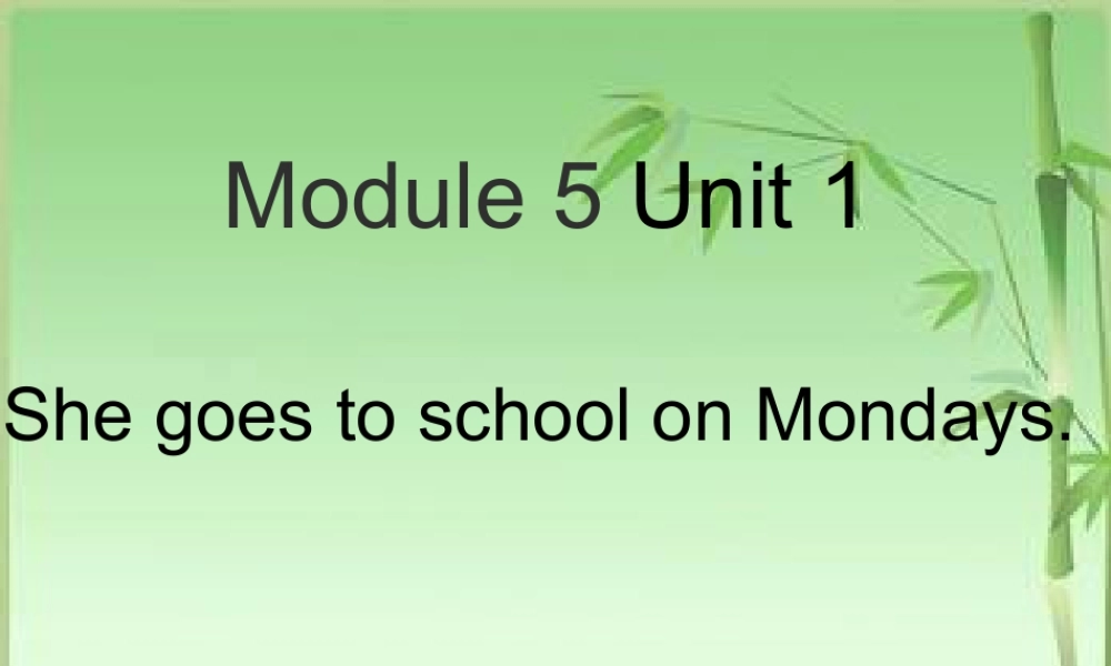 外研版小学英语课件-Module 5 Unit 1 She goes to school on Mondays课件1.ppt
