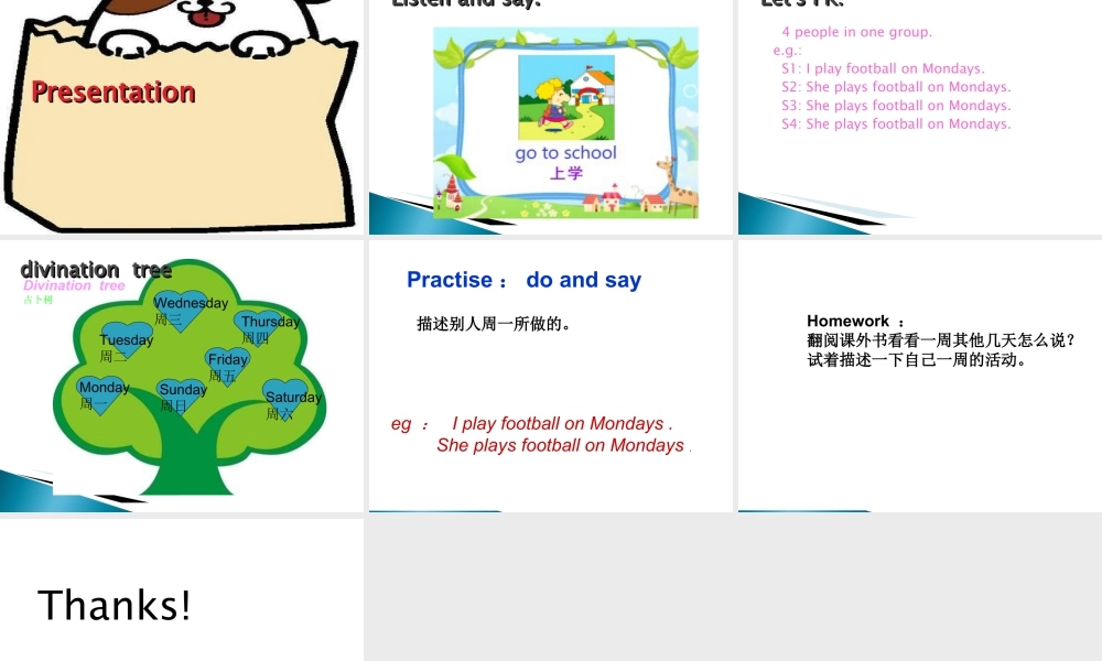 外研版小学英语课件-Module 5 Unit 1 She goes to school on Mondays课件2.ppt