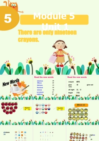 外研版小学英语课件-Module 5 Unit 1 There are only nineteen crayon.ppt