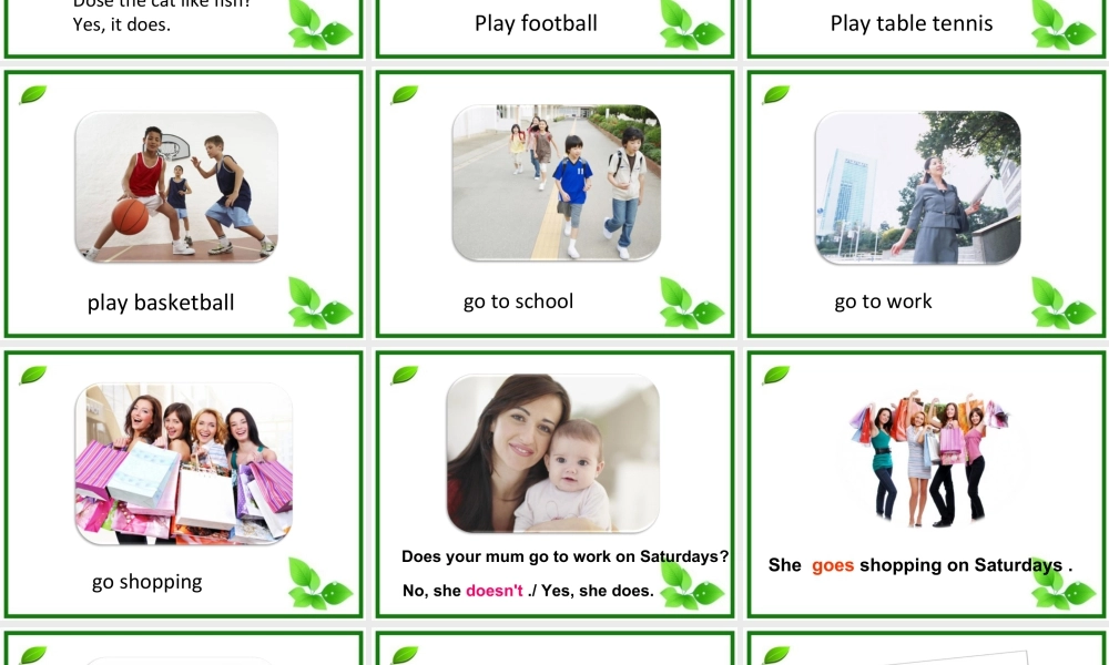 外研版小学英语课件-Module 5 Unit 2 Does your mum go to work on Saturdays 课件3.ppt