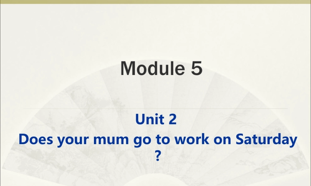 外研版小学英语课件-Module 5 Unit 2 Does your mum go to work on Saturdays课件1.ppt