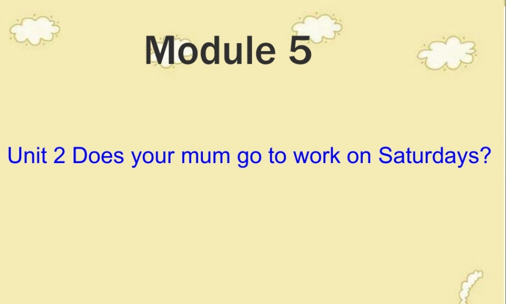 外研版小学英语课件-Module 5 Unit 2 Does your mum go to work on Saturdays课件2.ppt