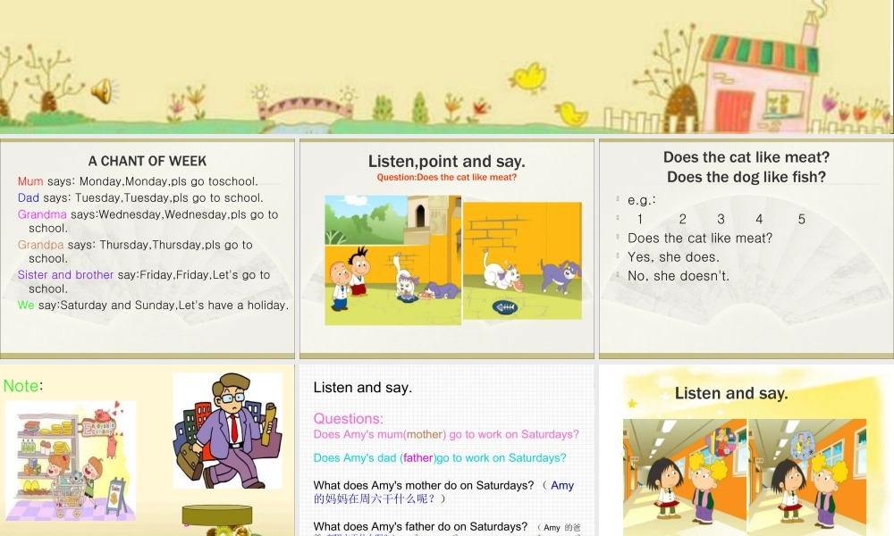 外研版小学英语课件-Module 5 Unit 2 Does your mum go to work on Saturdays课件2.ppt