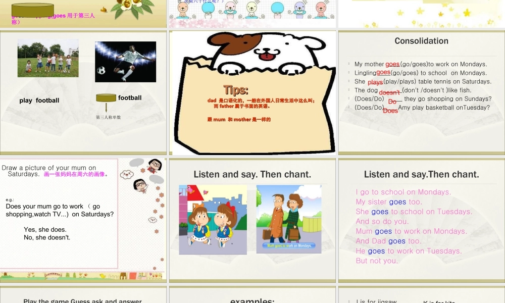 外研版小学英语课件-Module 5 Unit 2 Does your mum go to work on Saturdays课件2.ppt