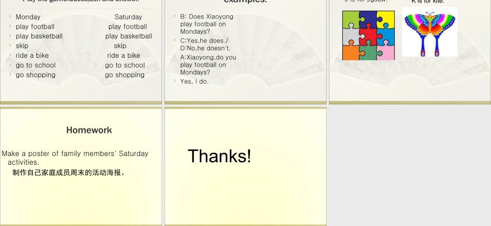 外研版小学英语课件-Module 5 Unit 2 Does your mum go to work on Saturdays课件2.ppt