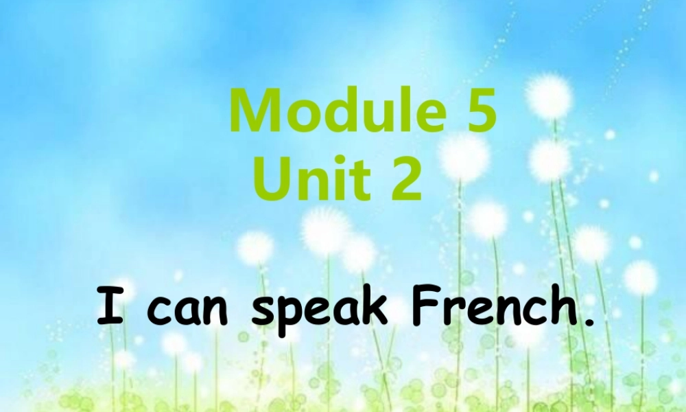 外研版小学英语课件-Module 5 Unit 2 I can speak French. 课件.ppt