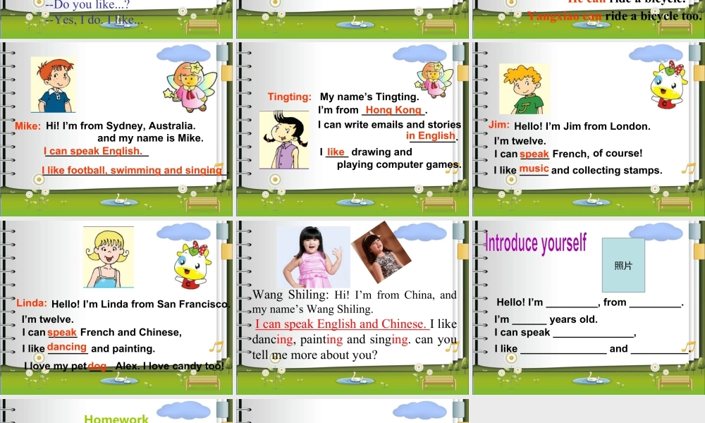 外研版小学英语课件-Module 5 Unit 2 I can speak French. 课件.ppt