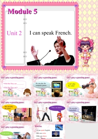 外研版小学英语课件-Module 5 Unit 2 I can speak French.ppt