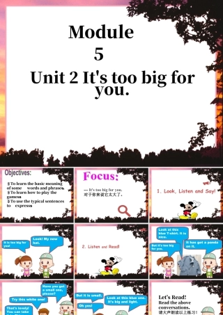 外研版小学英语课件-Module 5 Unit 2 It's too big for you 课件2.ppt