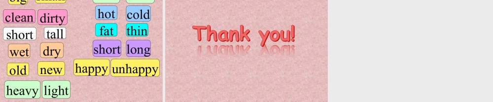 外研版小学英语课件-Module 5 Unit 2 It's too big for you--反义词.ppt