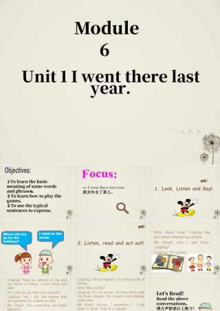 外研版小学英语课件-Module 6 Unit 1 I went there last year 课件2.ppt