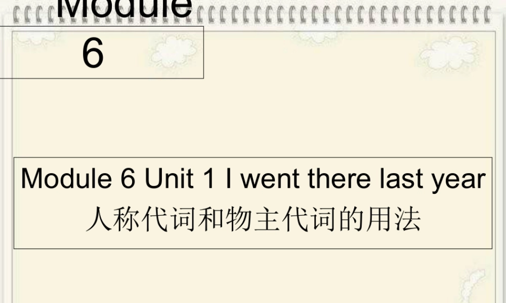 外研版小学英语课件-Module 6 Unit 1 I went there last year人称代词和物主代词的用法.ppt
