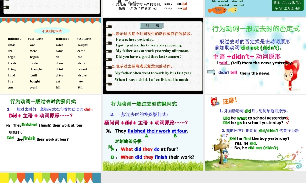 外研版小学英语课件-Module 6 Unit 1 It was Daming's birthday yesterday---一般过去时讲解一.ppt