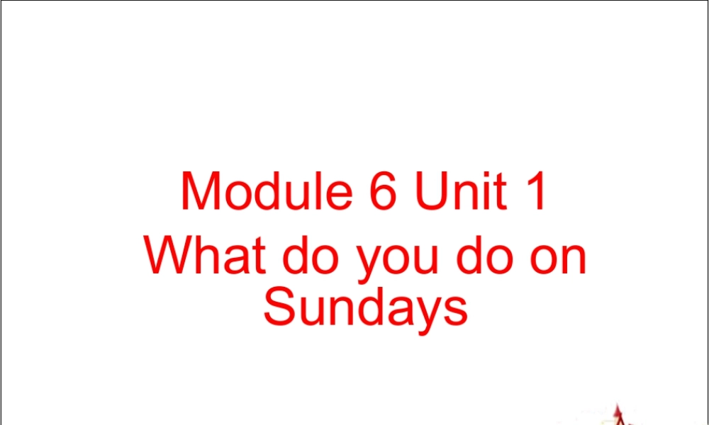 外研版小学英语课件-Module 6 Unit 1 What do you do on Sundays 课件3.ppt
