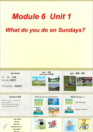 外研版小学英语课件-Module 6 Unit 1 What do you do on Sundays课件2.ppt