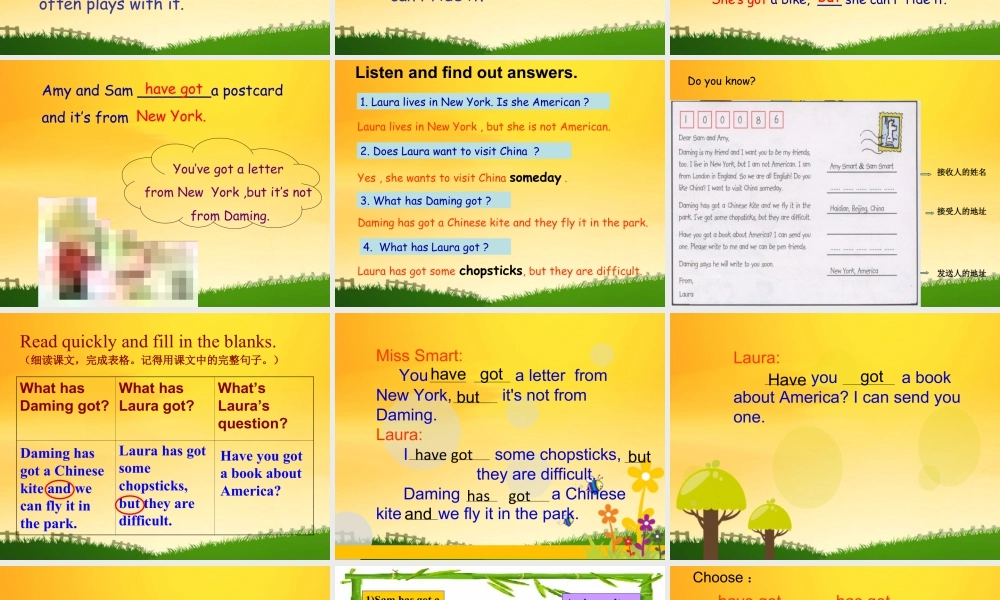 外研版小学英语课件-Module 6 Unit 1 You've got a letter from New York. 课件.ppt