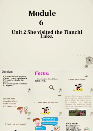 外研版小学英语课件-Module 6 Unit 2 She visited the Tianchi Lake 课件2.ppt