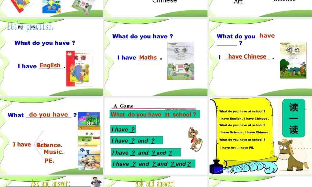 外研版小学英语课件-Module 6 Unit 2 What does Lingling have at school课件2.ppt