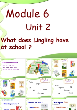 外研版小学英语课件-Module 6 Unit 2 What does Lingling have at school课件2.ppt