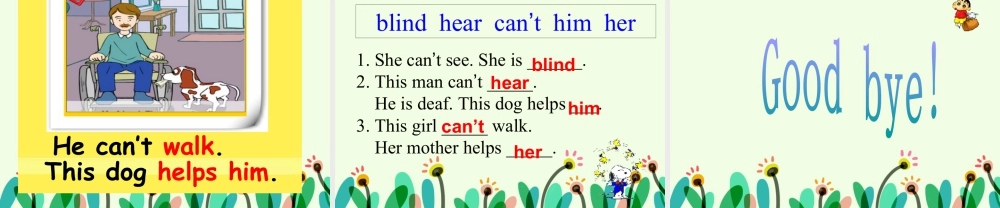 外研版小学英语课件-Module 7 Unit 1 He can't see. 课件.ppt