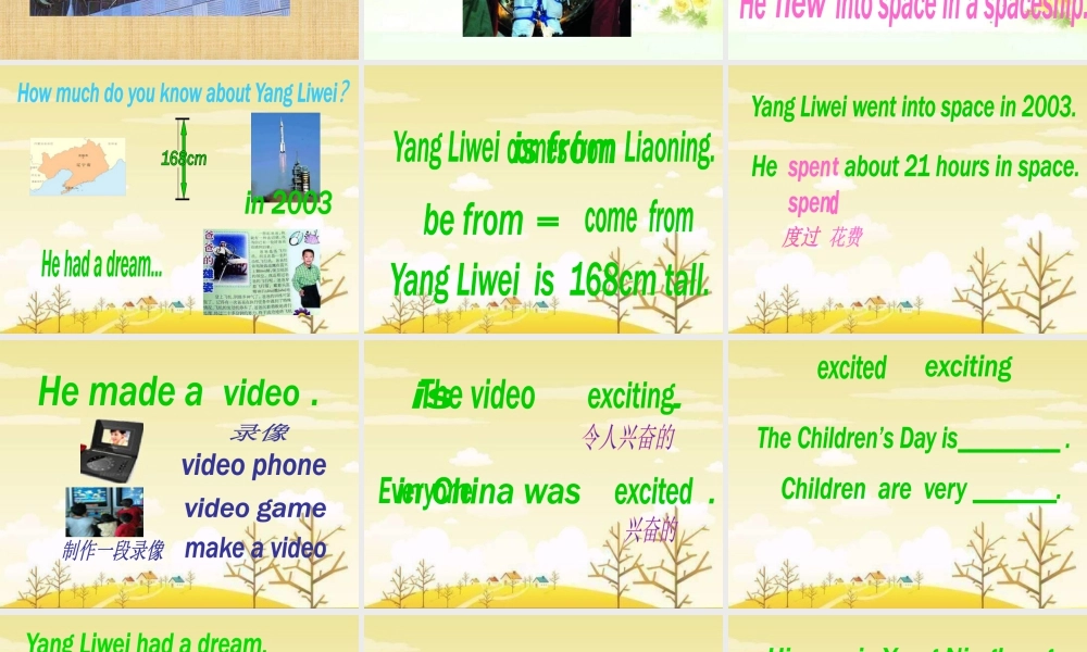 外研版小学英语课件-Module 7 Unit 1 He spent about twenty-one hours in space. 课件1.ppt