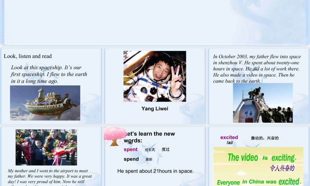 外研版小学英语课件-Module 7 Unit 1 He spent about twenty-one hours in space. 课件2.ppt