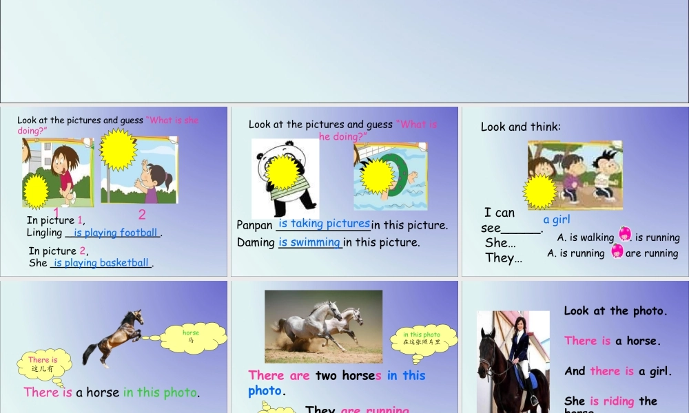 外研版小学英语课件-Module 7 Unit 1 There is a horse in this photo 课件.ppt