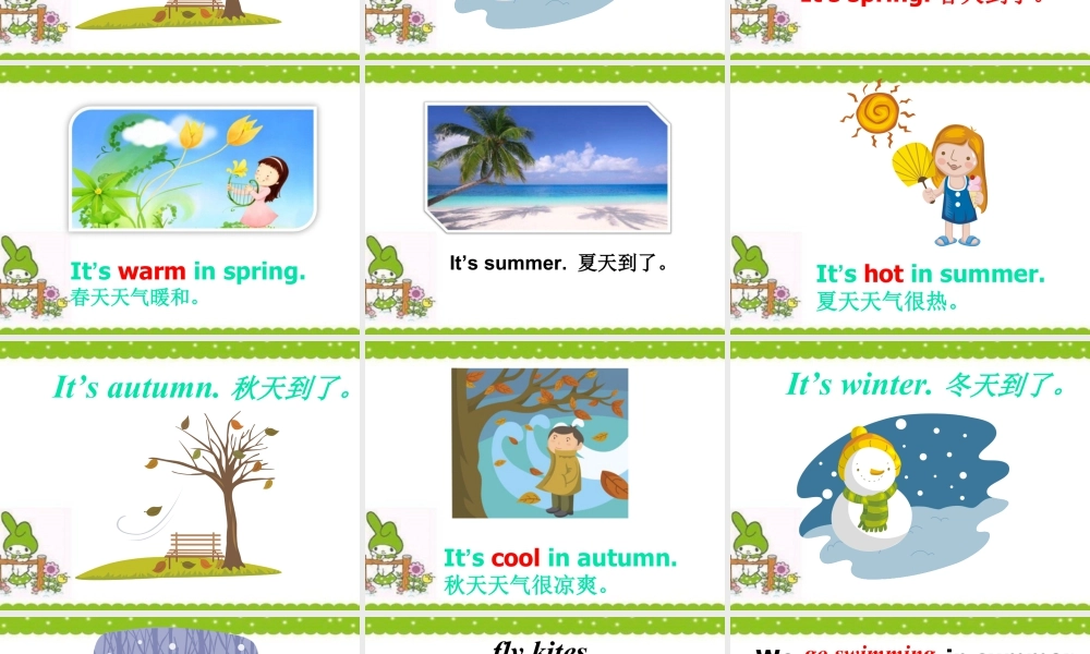 外研版小学英语课件-Module 7 Unit 1 We fly kites in spring 课件3.ppt