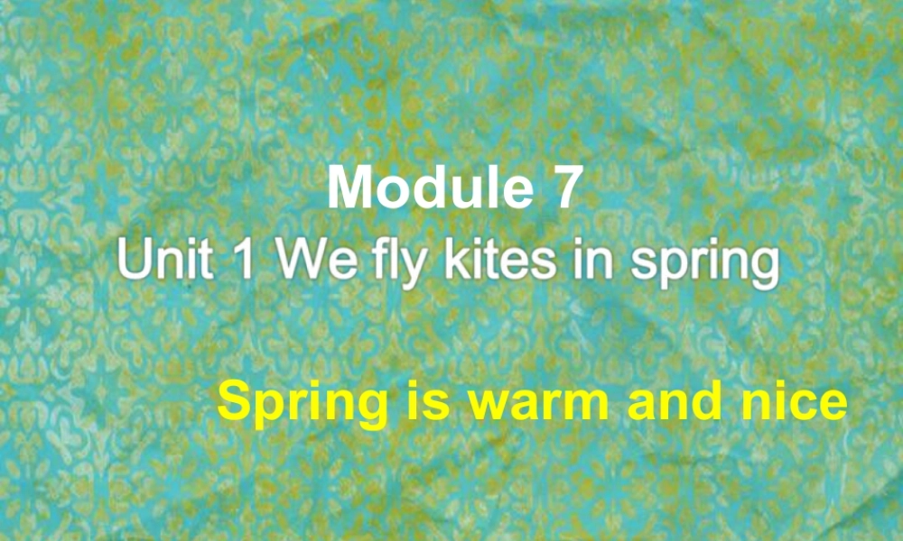 外研版小学英语课件-Module 7 Unit 1 We fly kites in spring--Spring is warm and nice.ppt