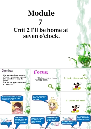 外研版小学英语课件-Module 7 Unit 2 I'll be home at seven o'clock 课件2.ppt